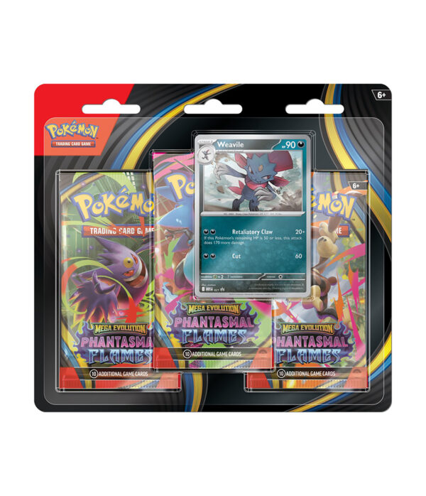 Pokémon TCG Phantasmal Flames 3-Pack Blister Weavile